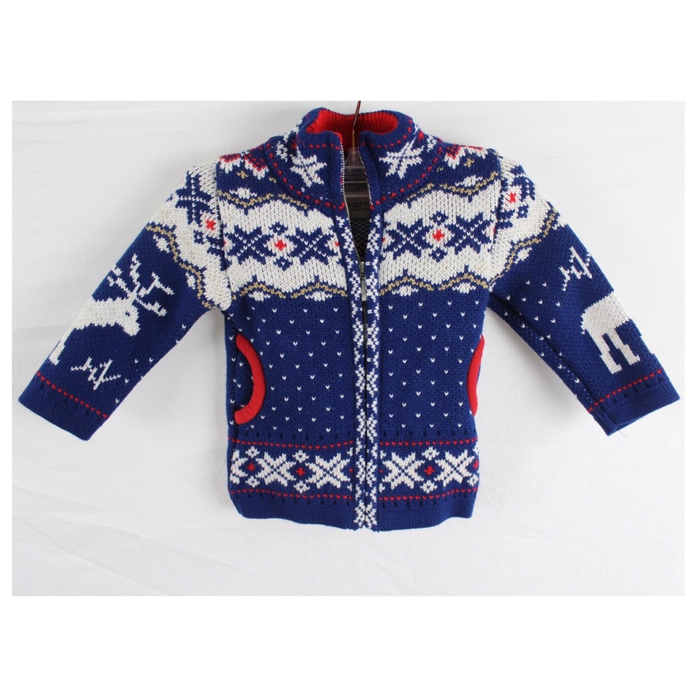 SOLD. Gakkard Nordic Zip Sweater Boys 2T Elk Buck - Picture 4 of 8